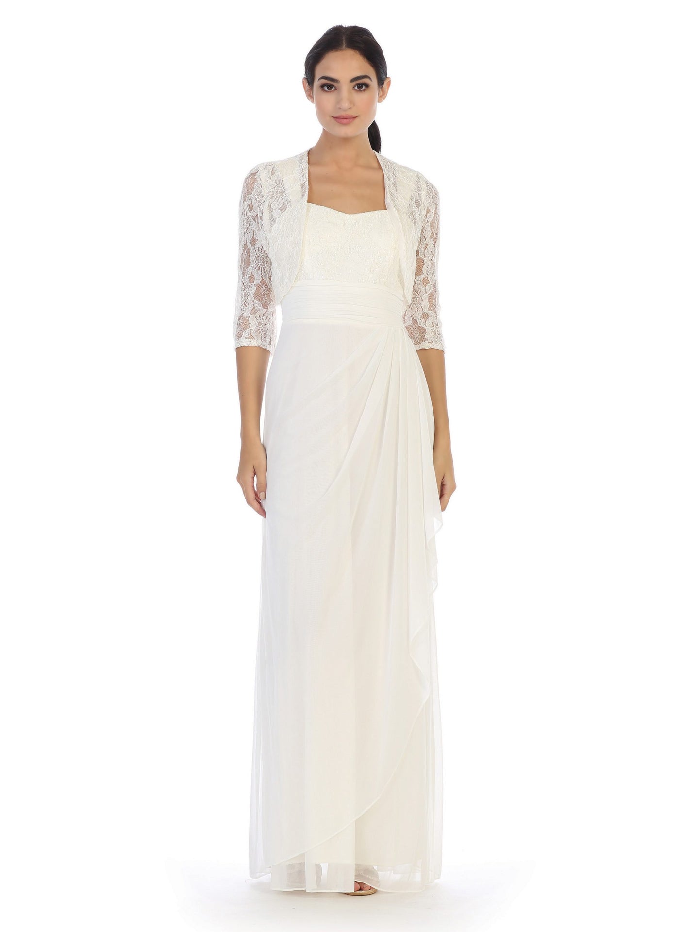 Wholesale Wedding Dress Square Neck Pleated Bridal Gown By LAV3094B