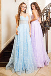 Load image into Gallery viewer, Prom Dresses Prom A Line Floral Evening Formal Dress Lilac