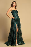 Load image into Gallery viewer, Prom Dresses Prom Long Glitter Print Overskirt Formal Dress Smoky Blue