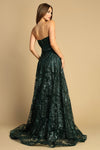 Load image into Gallery viewer, Prom Dresses Prom Long Glitter Print Overskirt Formal Dress Smoky Blue