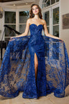Load image into Gallery viewer, Prom Dresses Long Fitted Formal Overskirt Prom Dress Royal Blue
