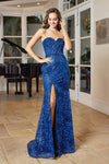 Load image into Gallery viewer, Prom Dresses Long Fitted Formal Overskirt Prom Dress Royal Blue