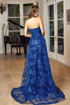 Load image into Gallery viewer, Prom Dresses Long Fitted Formal Overskirt Prom Dress Royal Blue