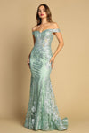 Load image into Gallery viewer, Prom Dresses Long Mermaid Glitter Formal Prom Dress Sage