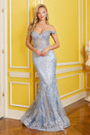Load image into Gallery viewer, Prom Dresses Long Mermaid Glitter Formal Prom Dress Smoky Blue