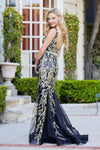Load image into Gallery viewer, Prom Dresses Mermaid Long Formal Glitter Prin Prom Dress Champagne/Gold