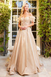 Load image into Gallery viewer, Prom Dresses Long Metallic Glitter Formal Feather Prom DressPeriwinkle