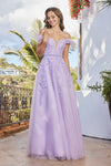 Load image into Gallery viewer, Prom Dresses Long Glitter Applique Formal A Line Prom Dress Lilac