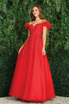 Load image into Gallery viewer, Prom Dresses Long Glitter Applique Formal A Line Prom Dress Red