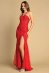 Load image into Gallery viewer, Prom Dresses Long Evening Slit Formal Prom Dress Red