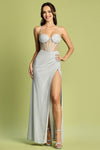 Load image into Gallery viewer, Prom Dresses Prom Long Slit Glitter Formal Dress  Silver