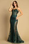 Load image into Gallery viewer, Prom Dresses Prom Fitted Slit Long Glitter Print Formal Dress  Dark Emerald
