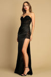 Load image into Gallery viewer, Prom Dresses Long Prom Fitted Beaded Lace Applique Slit Formal Dress Black