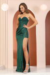 Load image into Gallery viewer, Prom Dresses Long Prom Fitted Beaded Lace Applique Slit Formal Dress Red