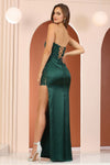 Load image into Gallery viewer, Prom Dresses Long Prom Fitted Beaded Lace Applique Slit Formal Dress Red