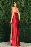 Load image into Gallery viewer, Prom Dresses Fitted Long Formal Ruched Slit Prom Dress Black