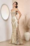 Load image into Gallery viewer, Prom Dresses Long Formal Glitter Print Mermaid Prom Dress Sage