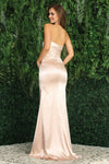 Load image into Gallery viewer, Prom Dresses Long Fitted Slit Formal Pleated Prom Dress Deep Champagne