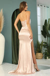 Load image into Gallery viewer, Prom Dresses Pleated Long Formal Slit Prom Dress Deep Champagne