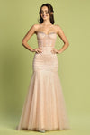 Load image into Gallery viewer, Prom Dresses Long Formal Glitter Mermaid Prom Dress Blush