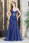 Load image into Gallery viewer, Prom Dresses Long Formal Glitter Mermaid Prom Dress Blush