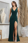 Load image into Gallery viewer, Prom Dresses Prom Long Fitted Slit Formal Dress Emerald