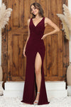 Load image into Gallery viewer, Prom Dresses Prom Long Fitted Slit Formal Dress Plum