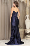 Load image into Gallery viewer, Prom Dresses Long Formal Lace Slit Prom Dress Navy