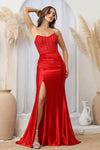 Load image into Gallery viewer, Prom Dresses Long Formal Lace Slit Prom Dress Navy
