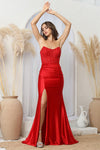 Load image into Gallery viewer, Prom Dresses Long Formal Lace Slit Prom Dress Navy