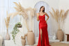 Load image into Gallery viewer, Prom Dresses Long Formal Lace Slit Prom Dress Navy