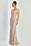 Load image into Gallery viewer, Prom Dresses Glitter Long Fitted Formal Applique Prom Dress Rose