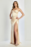 Load image into Gallery viewer, Prom Dresses Prom Pleated Long Formal Corset Beaded Drress Champagne