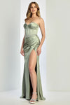 Load image into Gallery viewer, Prom Dresses Prom Pleated Long Formal Corset Beaded Drress Sage