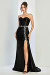 Load image into Gallery viewer, Prom Dresses Prom Corset Long Formal Slit Beaded Dress Black