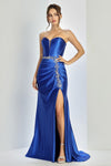 Load image into Gallery viewer, Prom Dresses Prom Corset Long Formal Slit Beaded Dress Royal Blue