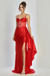 Load image into Gallery viewer, Prom Dresses Beaded Prom Long Corset Formal Dress Red