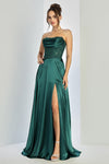 Load image into Gallery viewer, Prom Dresses Pleated A Line Long Formal Corset Pocket Pocket Dress Emerald