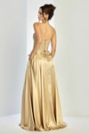 Load image into Gallery viewer, Prom Dresses Pleated A Line Long Formal Corset Pocket Pocket Dress Gold