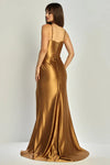 Load image into Gallery viewer, LA Merchandise LAL3256 Spaghetti Strap Pleated Slit Long Prom Dress