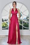 Load image into Gallery viewer, Prom Dresses Glitter Long Formal A Line Prom  Dress Fuchsia
