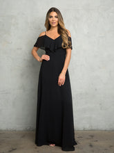 Load image into Gallery viewer, Wholesale Cold Shoulder Ruffle Chiffon Bridesmaid Dress By LAV3263