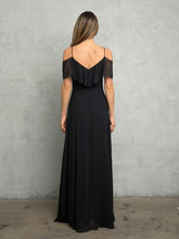 Load image into Gallery viewer, Wholesale Cold Shoulder Ruffle Chiffon Bridesmaid Dress By LAV3263