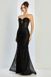 Load image into Gallery viewer, Prom Dresses Fitted Prom Long Formal Glitter Evening Dress Black
