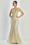 Load image into Gallery viewer, Prom Dresses Fitted Prom Long Formal Glitter Evening Dress Champagne
