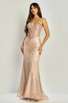Load image into Gallery viewer, LA Merchandise LAL3263 Strapless Fitted Glitter Long Formal Prom Gown