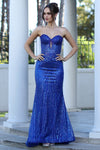 Load image into Gallery viewer, Prom Dresses Fitted Prom Long Formal Glitter Evening Dress Royal Blue