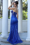 Load image into Gallery viewer, Prom Dresses Fitted Prom Long Formal Glitter Evening Dress Champagne