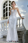 Load image into Gallery viewer, Prom Dresses Fitted Prom Long Formal Glitter Evening Dress Silver