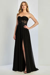 Load image into Gallery viewer, Prom Dresses Prom Long A Line Corset Slit Formal Dress Black